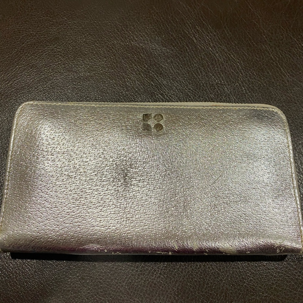 Kate spade tarrytown metallic silver wallet